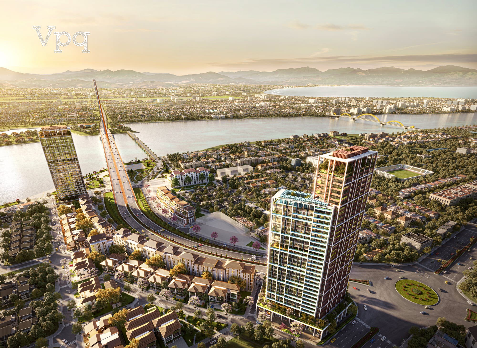 Phối cảnh phân khu thấp tầng Sun Cosmo Residences Đà Nẵng