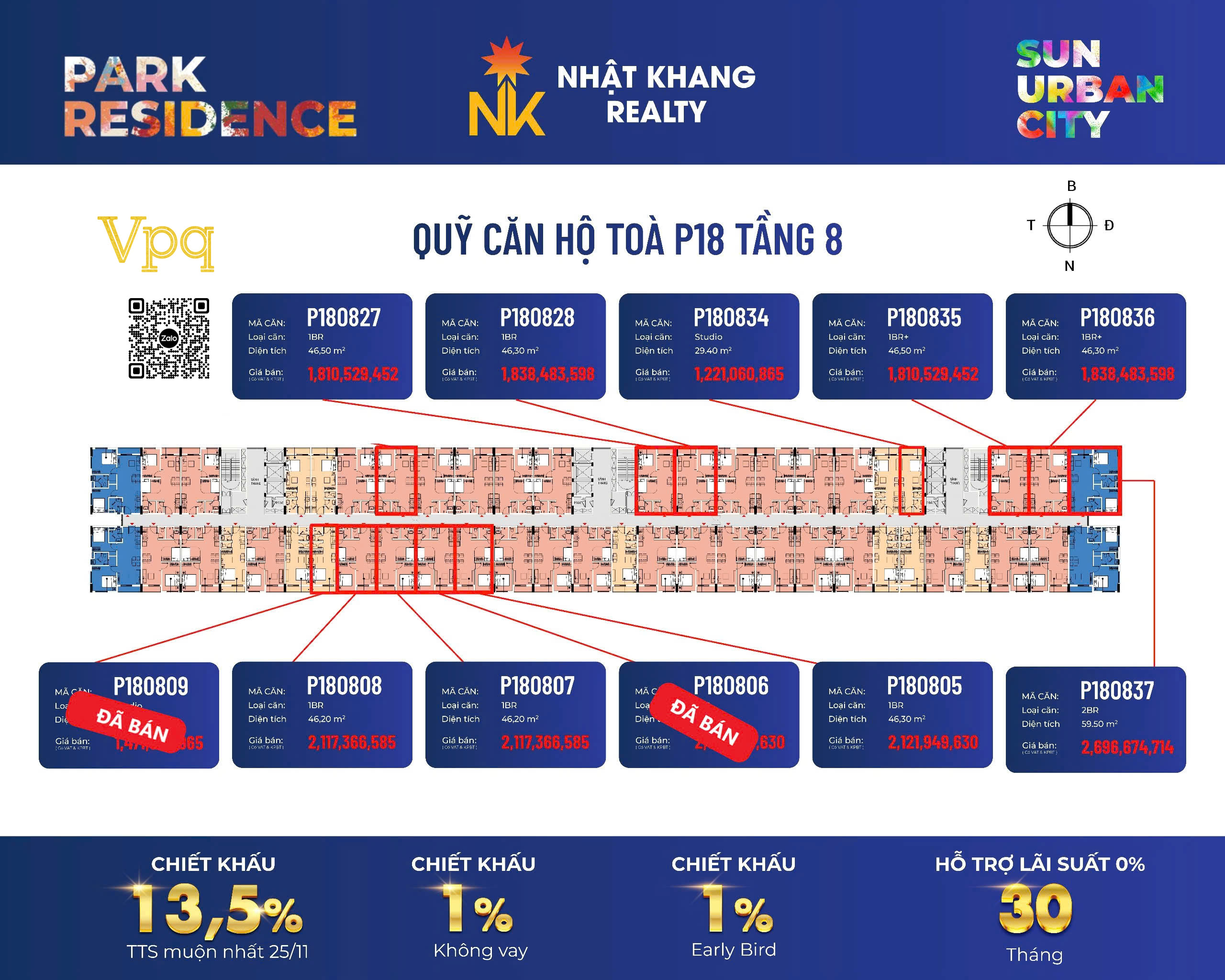 Mặt bằng điển hình tòa P18 Park Residence