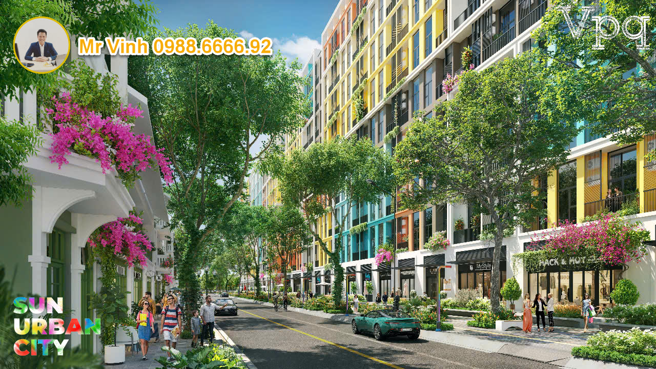 Phối cảnh shop khối đế chung cư Sun Urban City Hà Nam