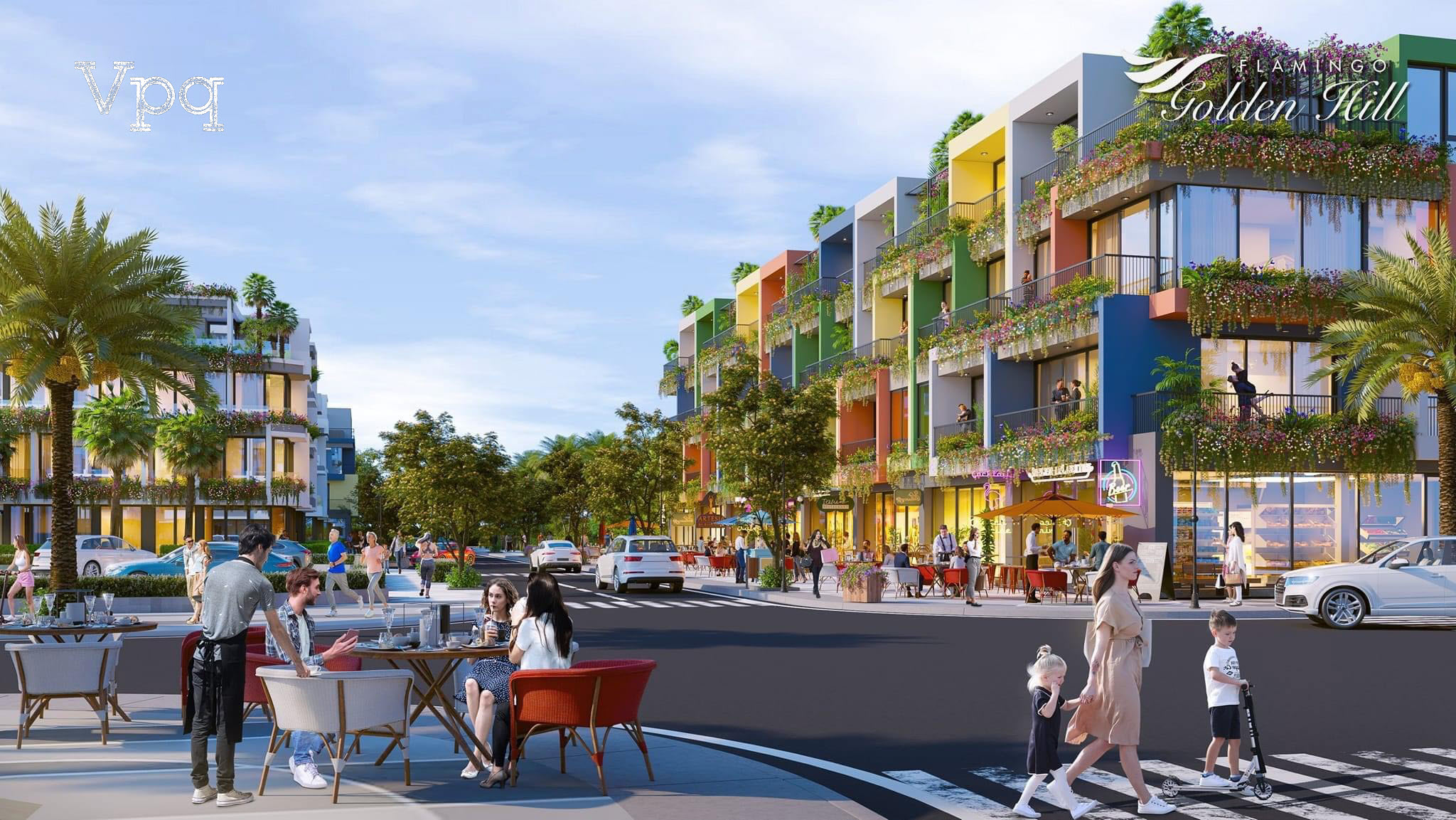 Phối cảnh kiến tr&uacute;c Shophouse Flamingo H&agrave; Nam