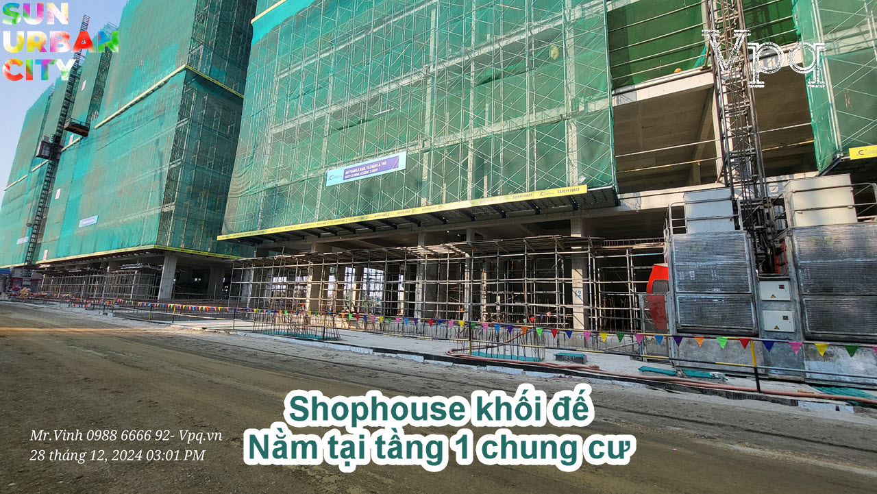 Hình ảnh Shophouse khối đế tại tầng 1 các tòa chung cư Sun Hà Nam