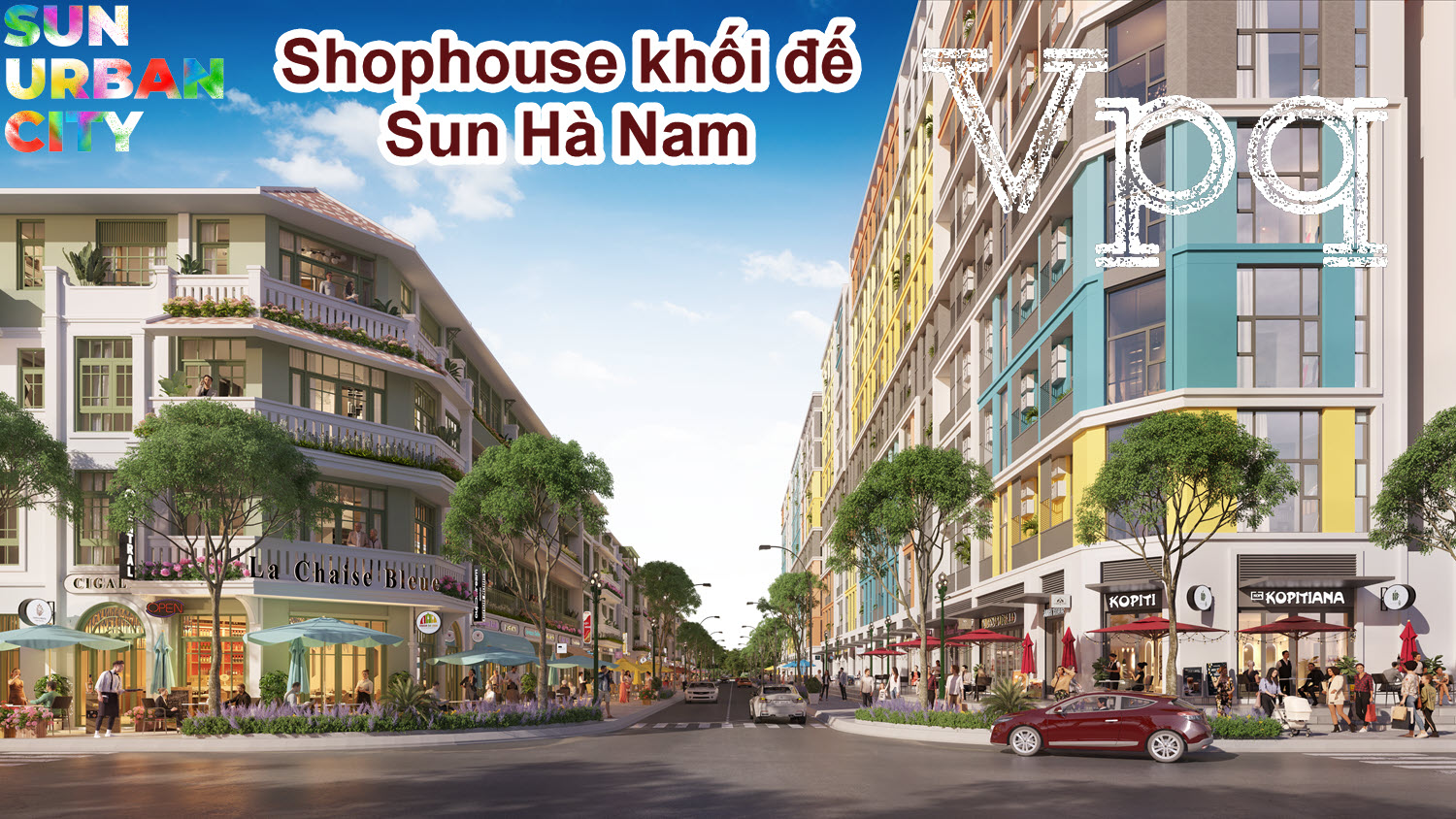 Phối cảnh shophouse khối đến chung cư Sun Urban City Hà Nam