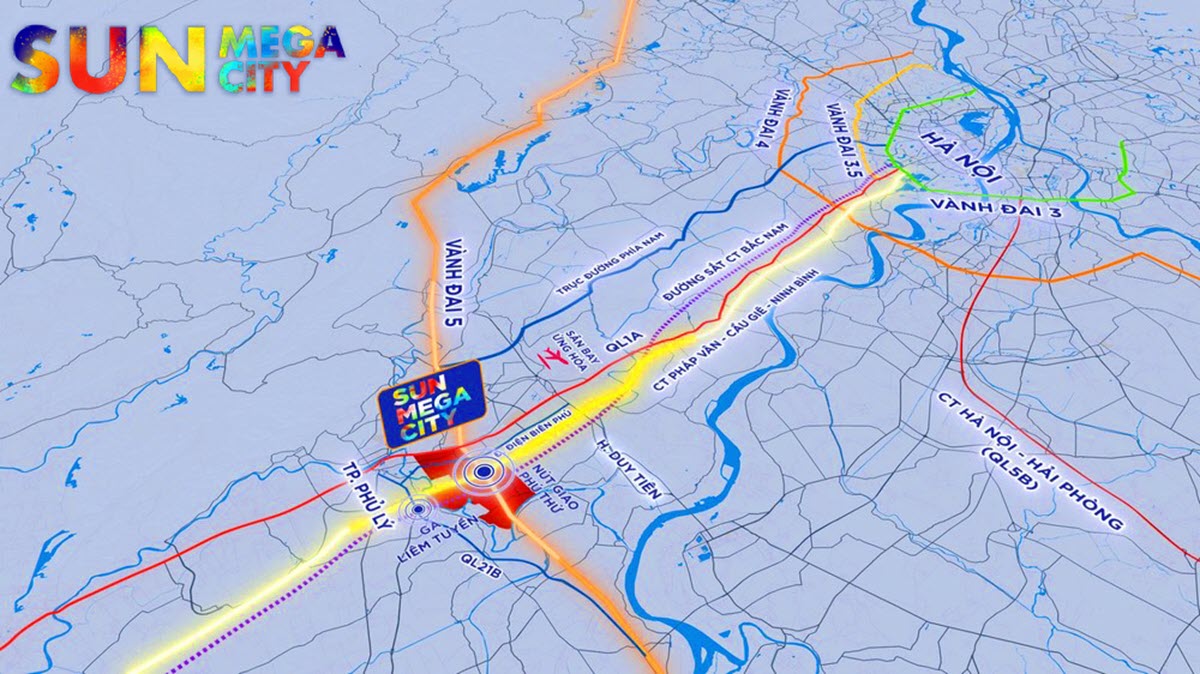 Vị trí Sun Mega City siêu đô thị lớn nhất miền Bắc