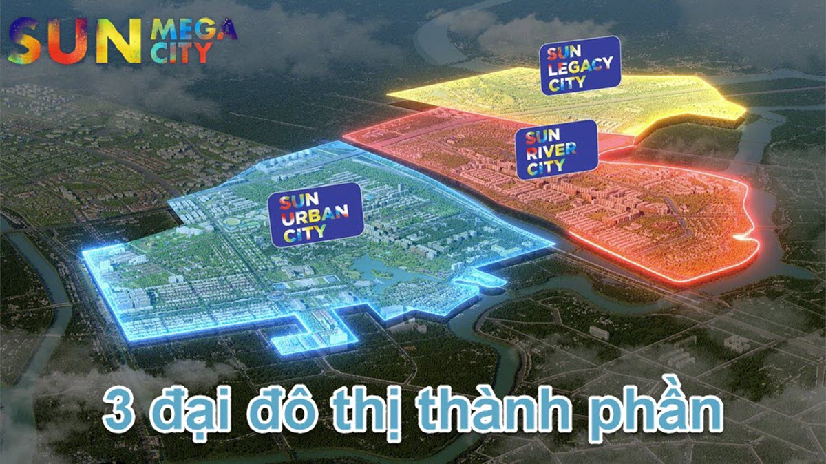3 dự án đại đô thị thành phần của Sun Mega City