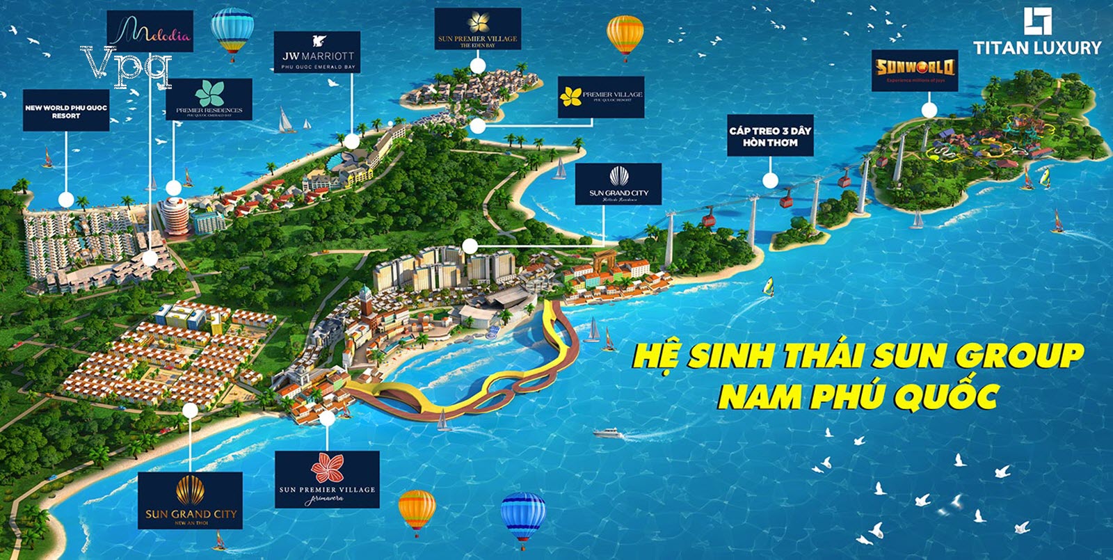 Vị trí dự án Sun Premier Village The Eden Bay trong hệ sinh thái Sun Group Phú Quốc
