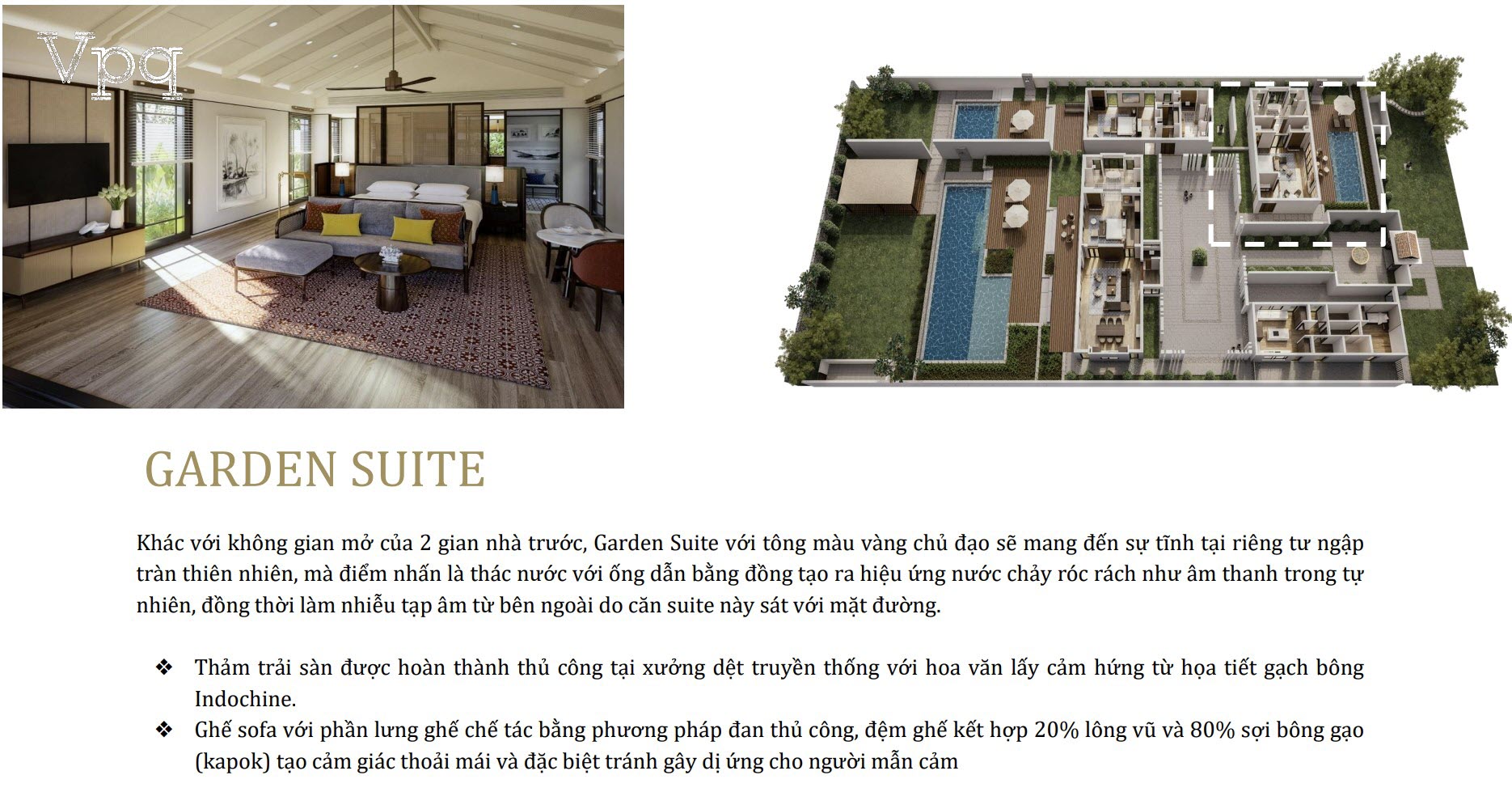 Nội thất ph&ograve;ng Garden Suite