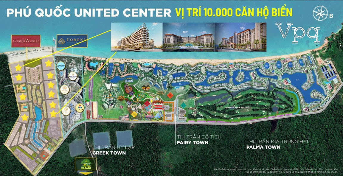Vị trí căn hộ The 5way trong siêu quần thể Phú Quốc United Center