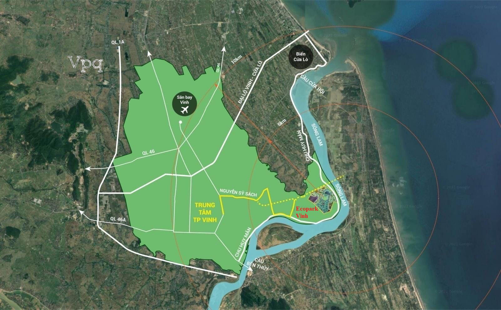 Vị trí dự án Ecopark Vinh Nghệ An