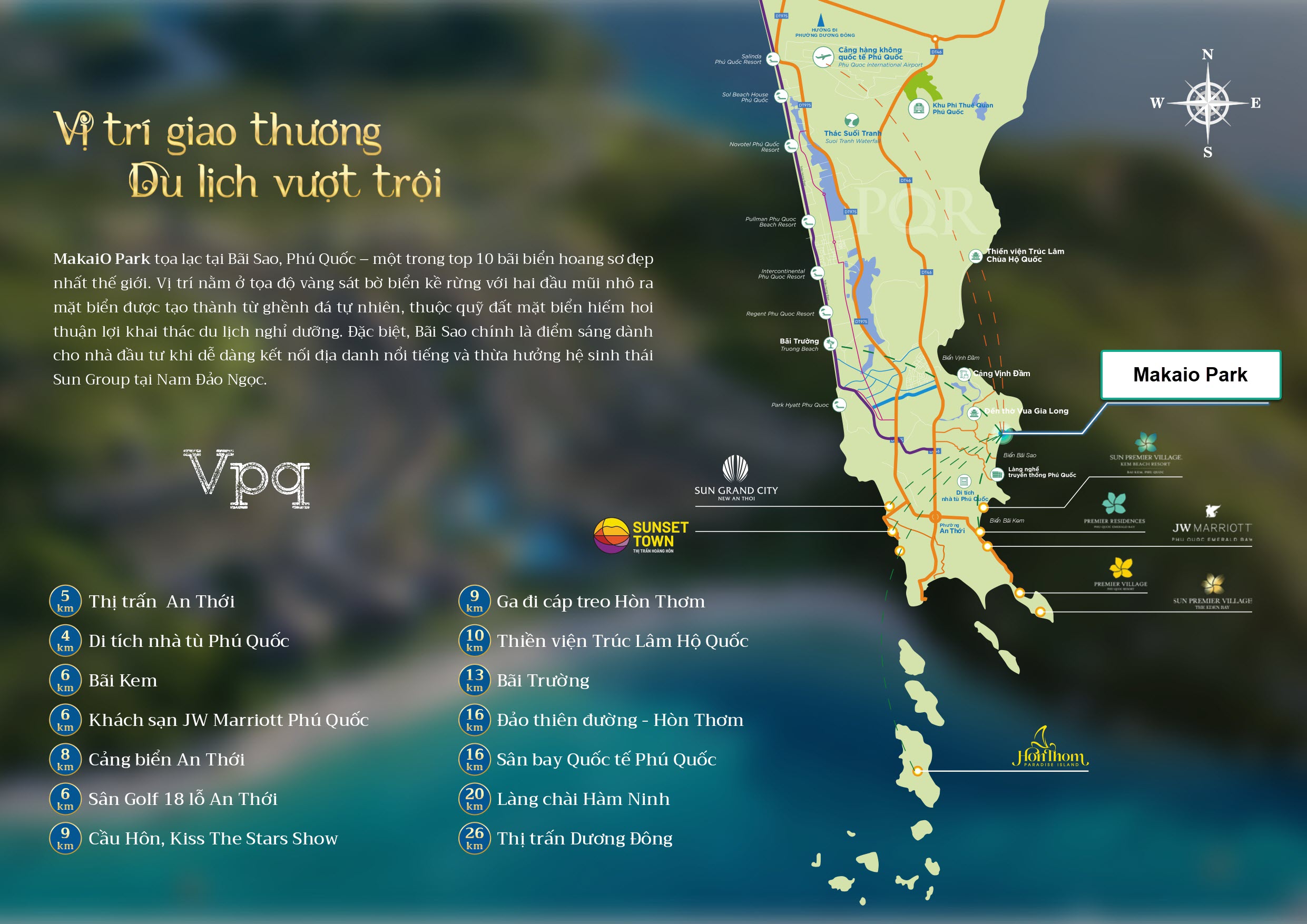 Vị tr&iacute; giao thương du lịch vượt trội của Makaio Park