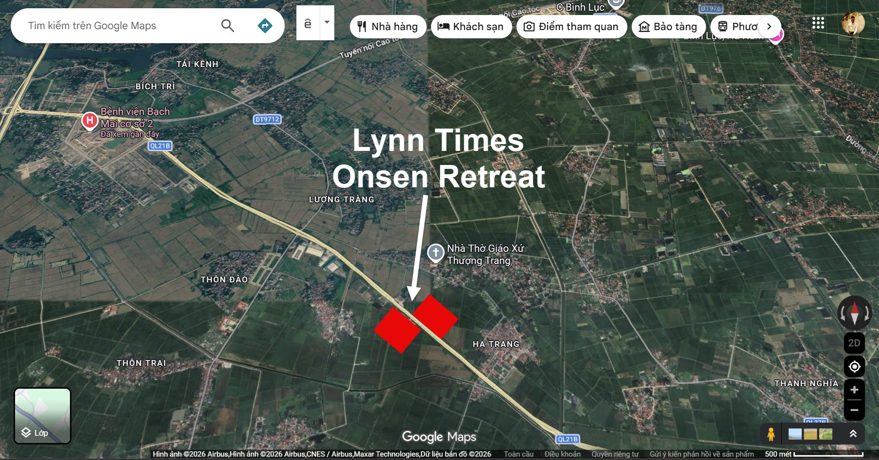 Vị trí dự án Onsen Fuji Hà Nam trên Gmap