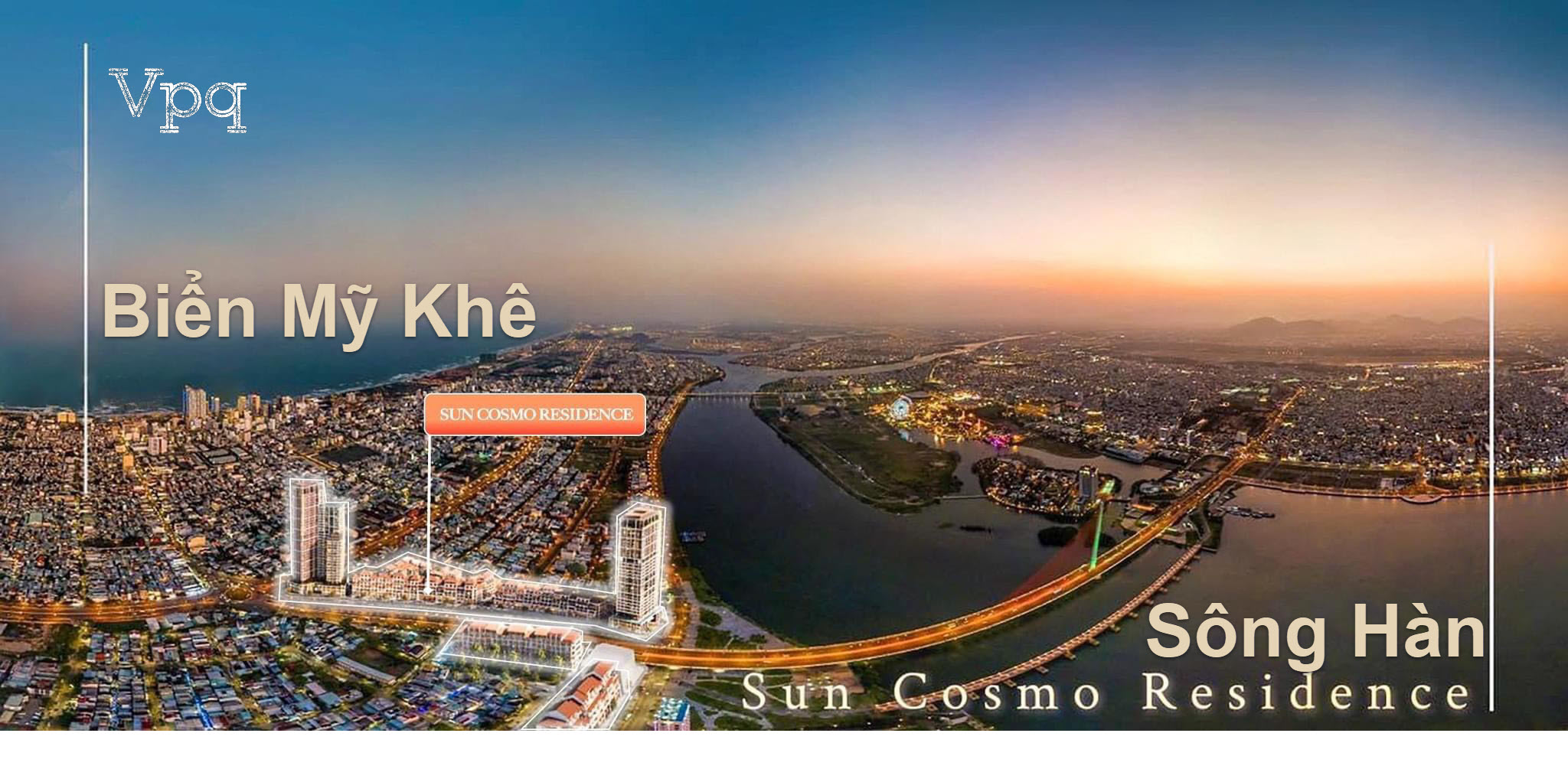 Vị trí Sun Cosmo Residence Da Nang trên phối cảnh