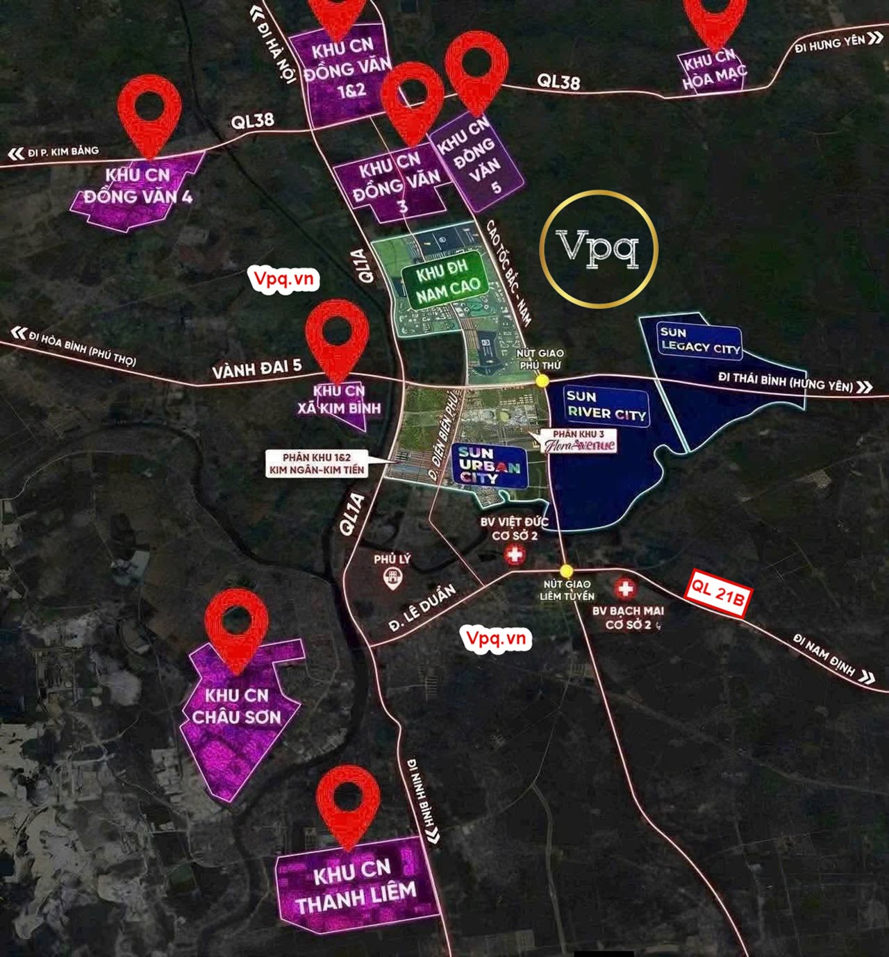 Vị trí dự án Sun Urban City và liên kết vùng