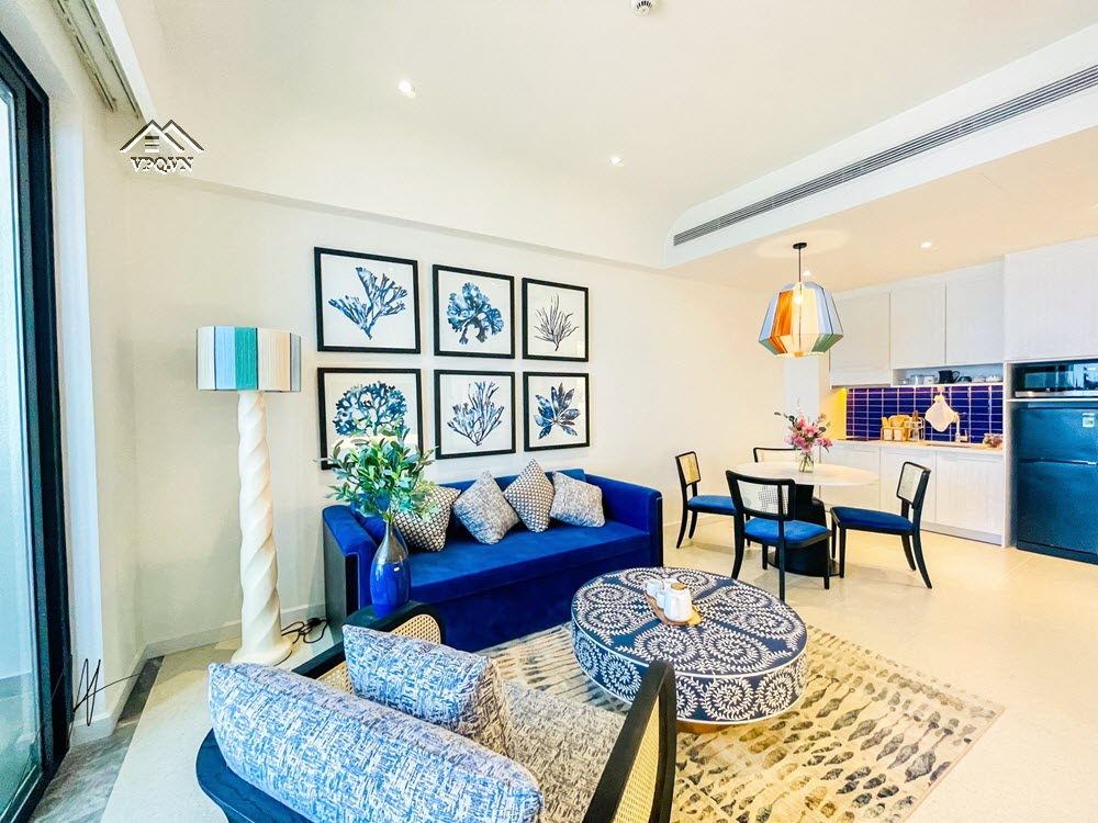 Không gian phòng khách căn hộ 1 phòng ngủ Hillside