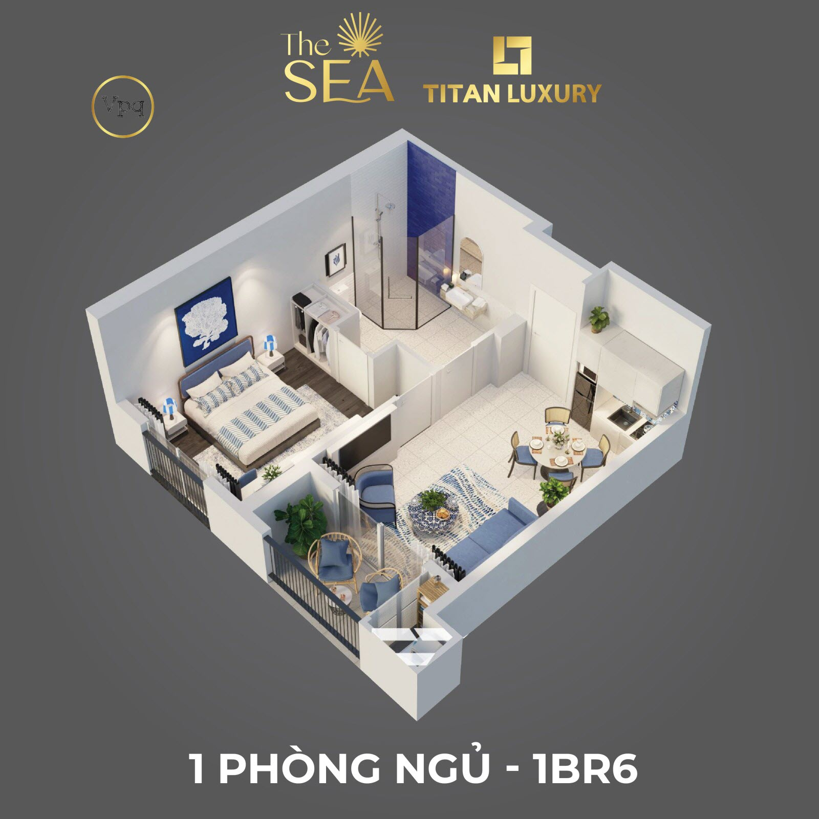 Với gam màu nội thất xanh của biển trời Phú Quốc gây thương nhớt tới khách hàng