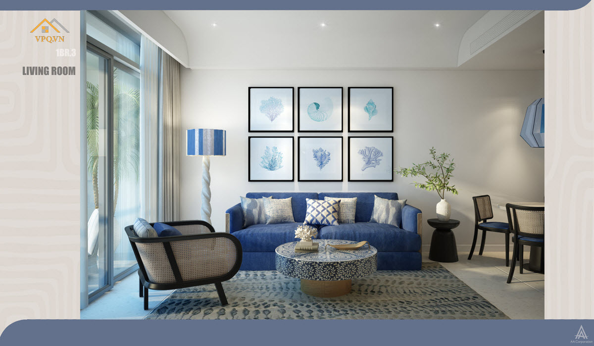 Phối cảnh phòng khách căn hộ Hillisde