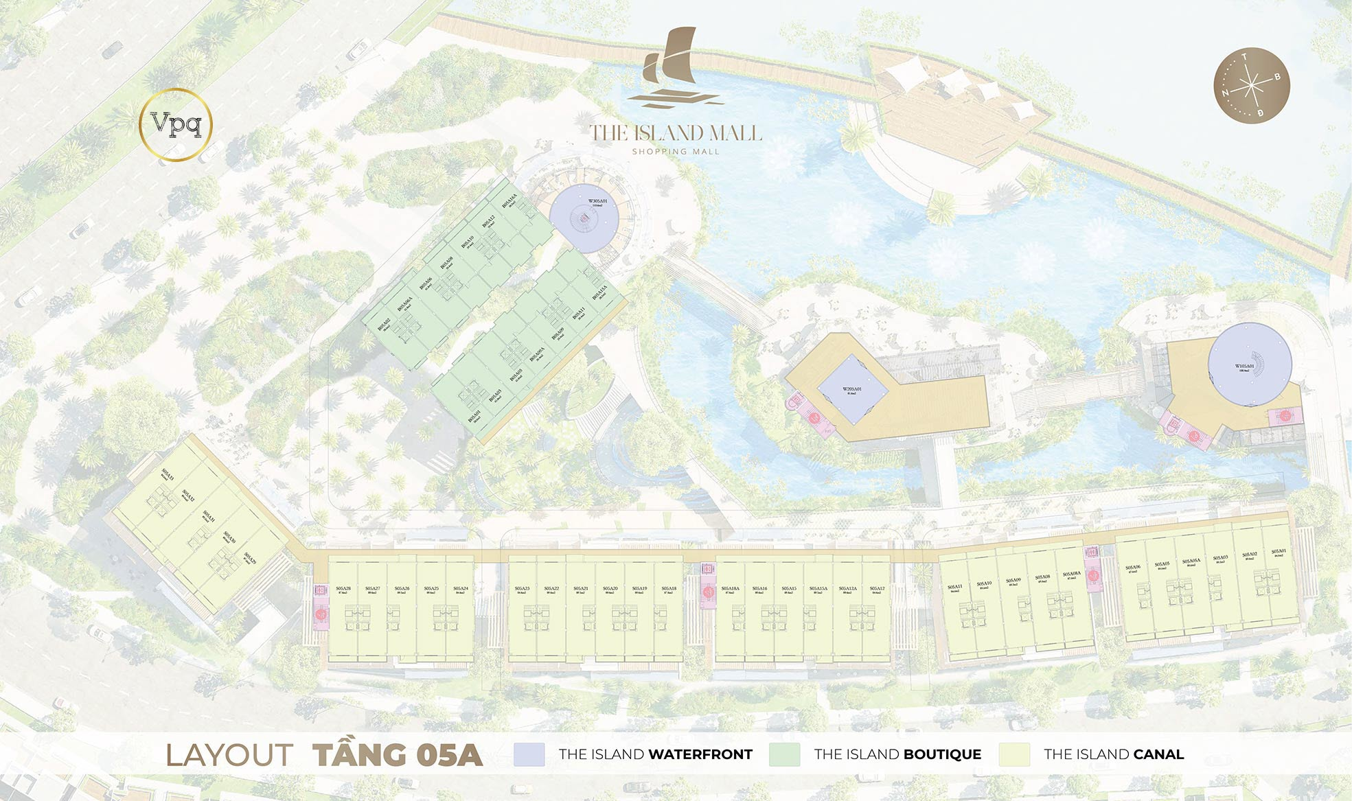 Mặt bằng tầng 05A trung tâm thương mại trên mặt nước The Island Mall