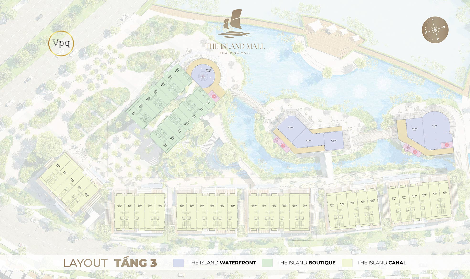 Mặt bằng tầng 3 trung tâm thương mại trên mặt nước The Island Mall