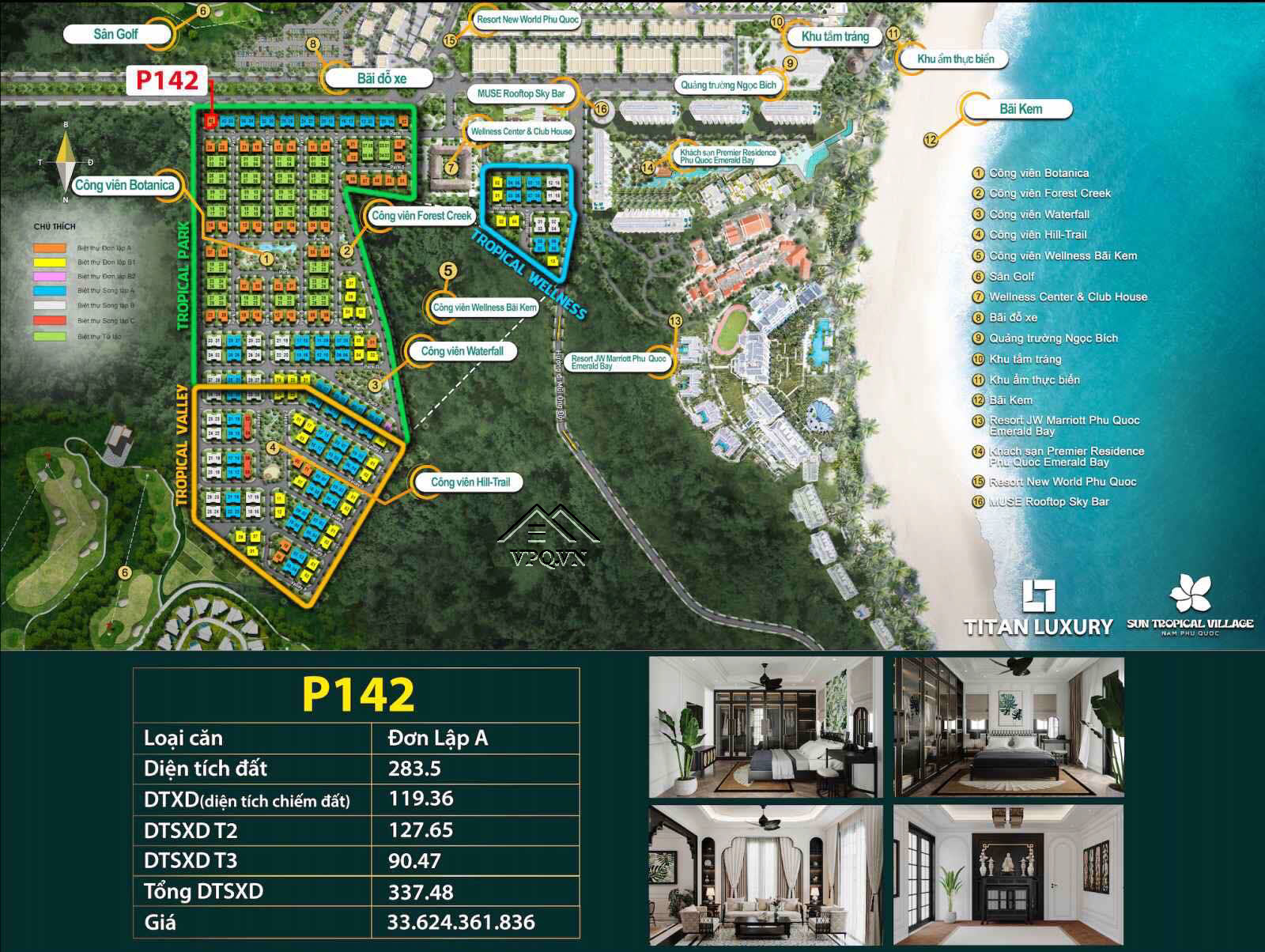 P142 biệt thự Sun Tropical Village