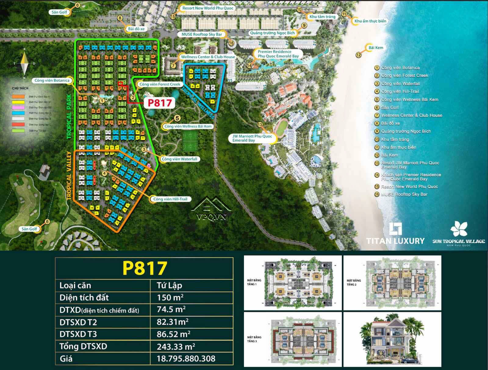 P817 biệt thự Sun Tropical Village