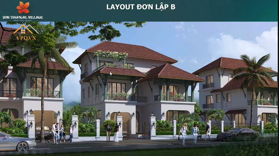 Phối cảnh biệt thự đơn lập B - Sun Tropical Village Phú Quốc