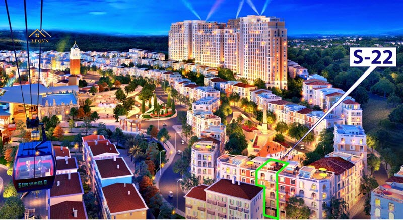 Căn S22 Shophouse The Center mặ trước đường Sorento