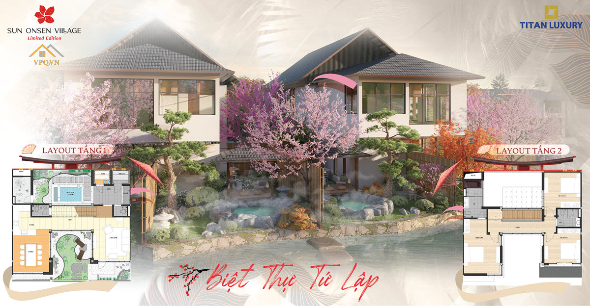 Phối cảnh Biệt thự khoáng nóng Quang Hanh - Tứ lập