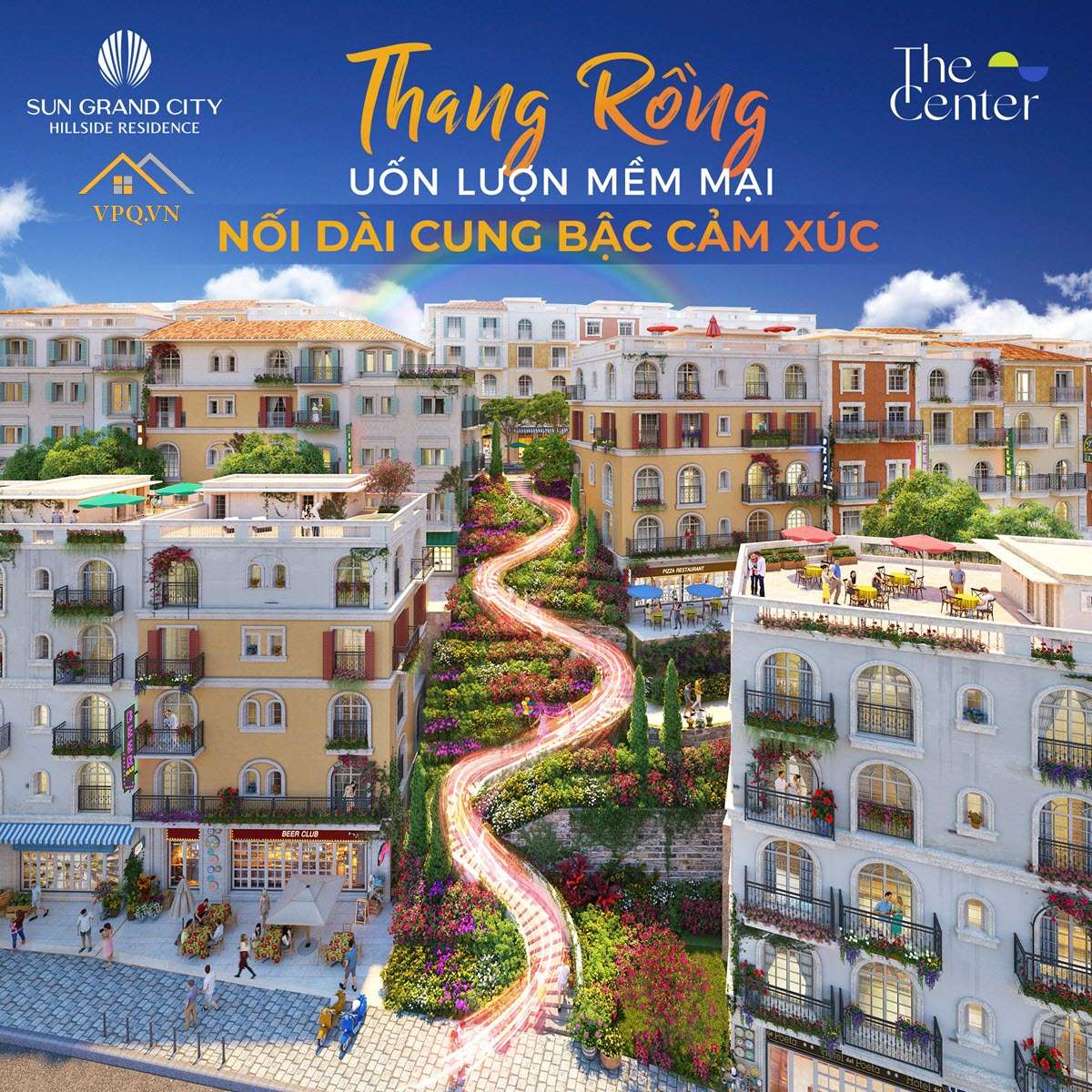 Thang Rồng nét chấm phá của kiến trúc Taormina giữa các dãy nhà Shophouse The Center Phú Quốc
