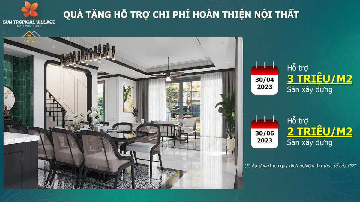 Quà tặng hoàn thiện nội thất biệt thự Sun Tropical Village
