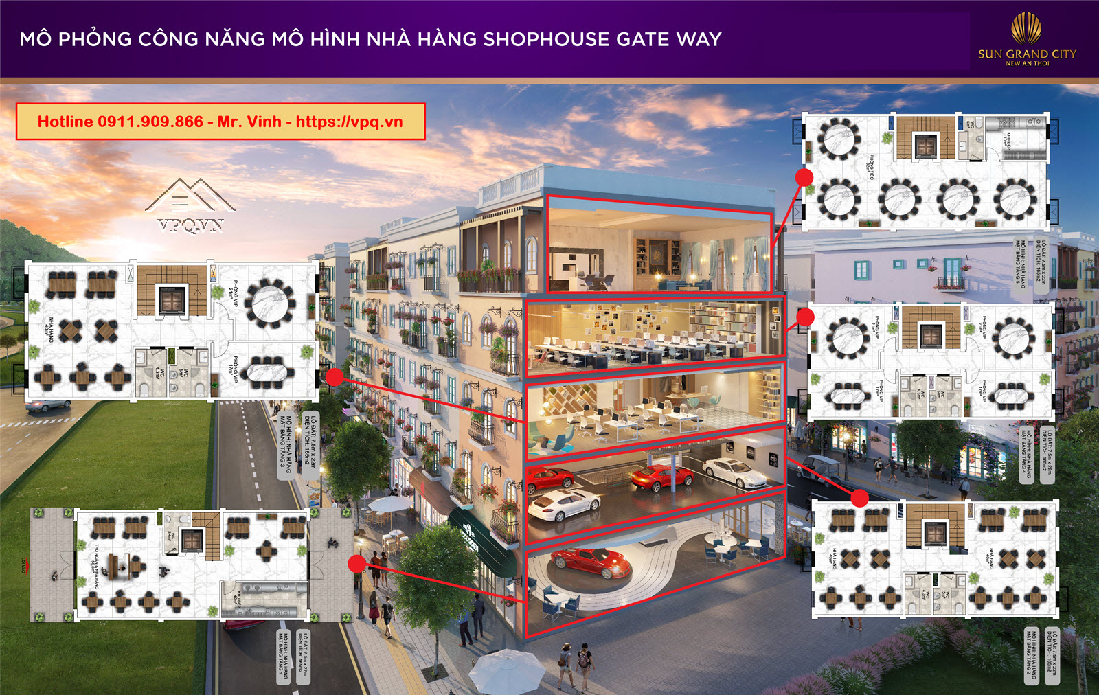 Thiết kế Shophouse Gateway An Thới m&ocirc; h&igrave;nh nh&agrave; h&agrave;ng