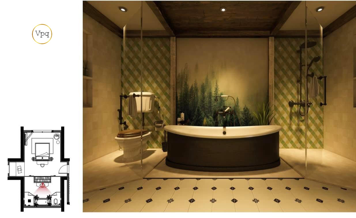 Thiết kế ph&ograve;ng tắm song lập biệt thự Serena Valley Thanh Lanh