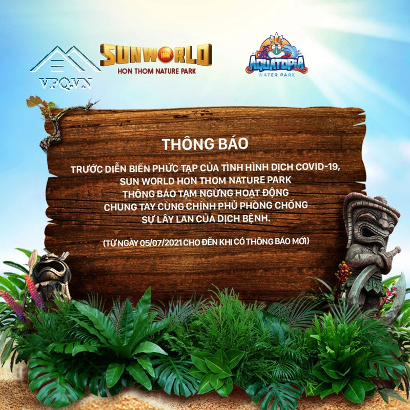 Thông báo cáp treo Hòn Thơm tạm ngừng đón khách