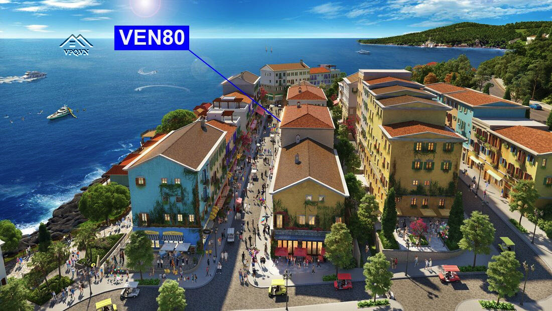 Vị trí căn VEN80 trên phối cảnh Shophouse Địa Trung Hải, Phú Quốc