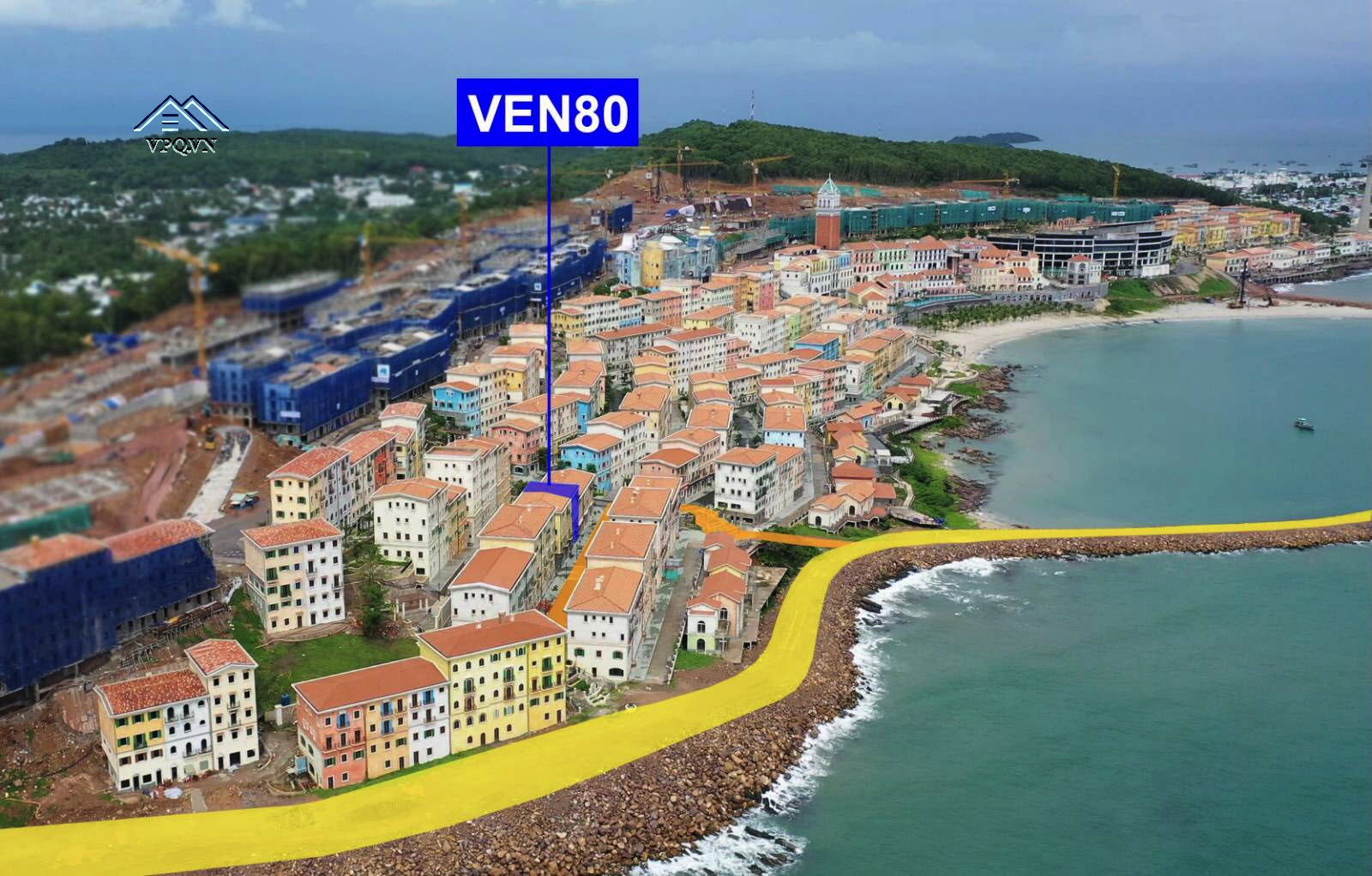 Hình ảnh thực tế vị trí Shophouse VEN80 Địa Trung Hải