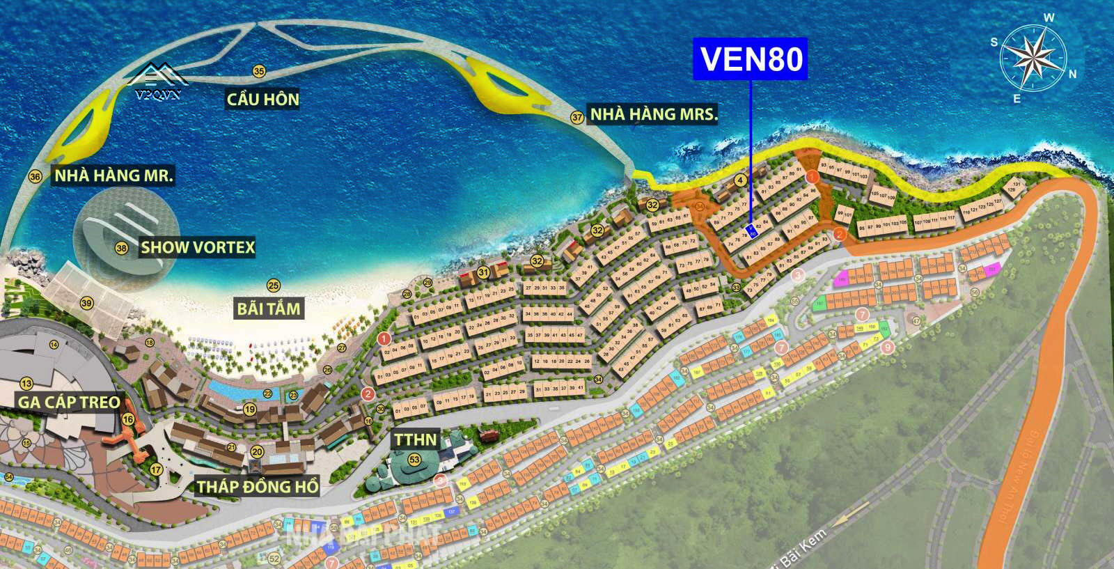 Vị trí Shophouse Địa Trung Hải VEN80 trên mặt bằng