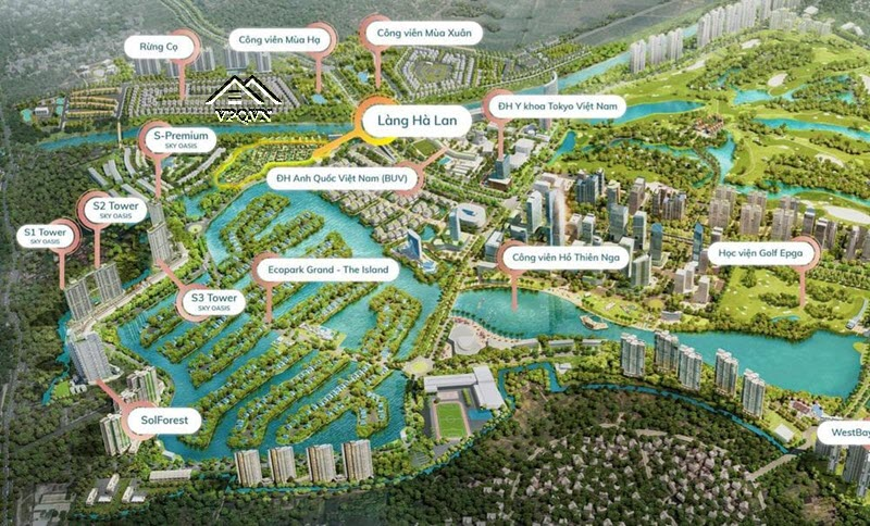 Vị trí biệt thự Làng Hà Lan tại khu đô thị xanh Ecopark
