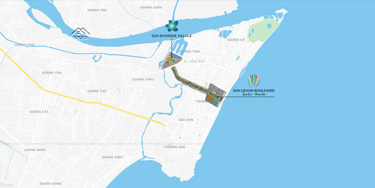 Sun Riverside Village là điểm đầu tiếp giáp và kết nối kết nối đến Sun Grand Boulevard và công viên giải trí Sun World.