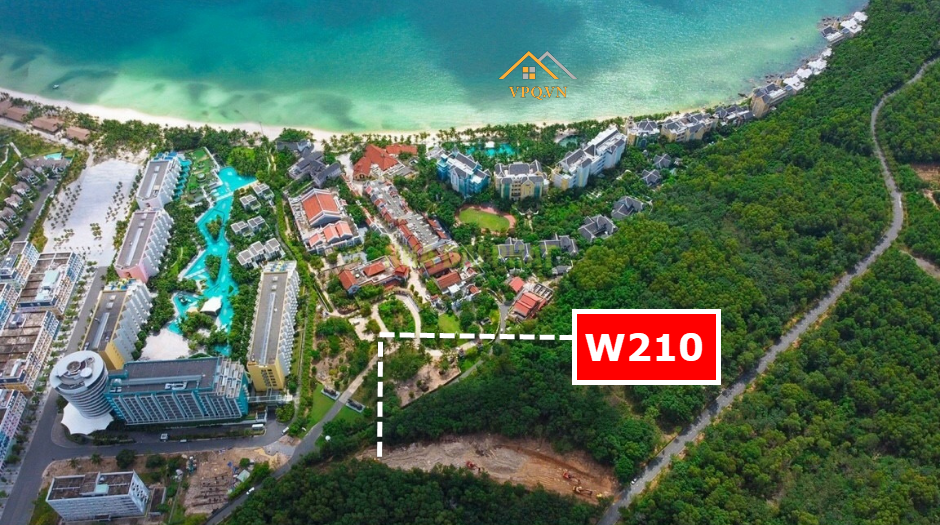 Vị trí thực tế biệt thự W210 Sun Tropical Village nhìn ra biển