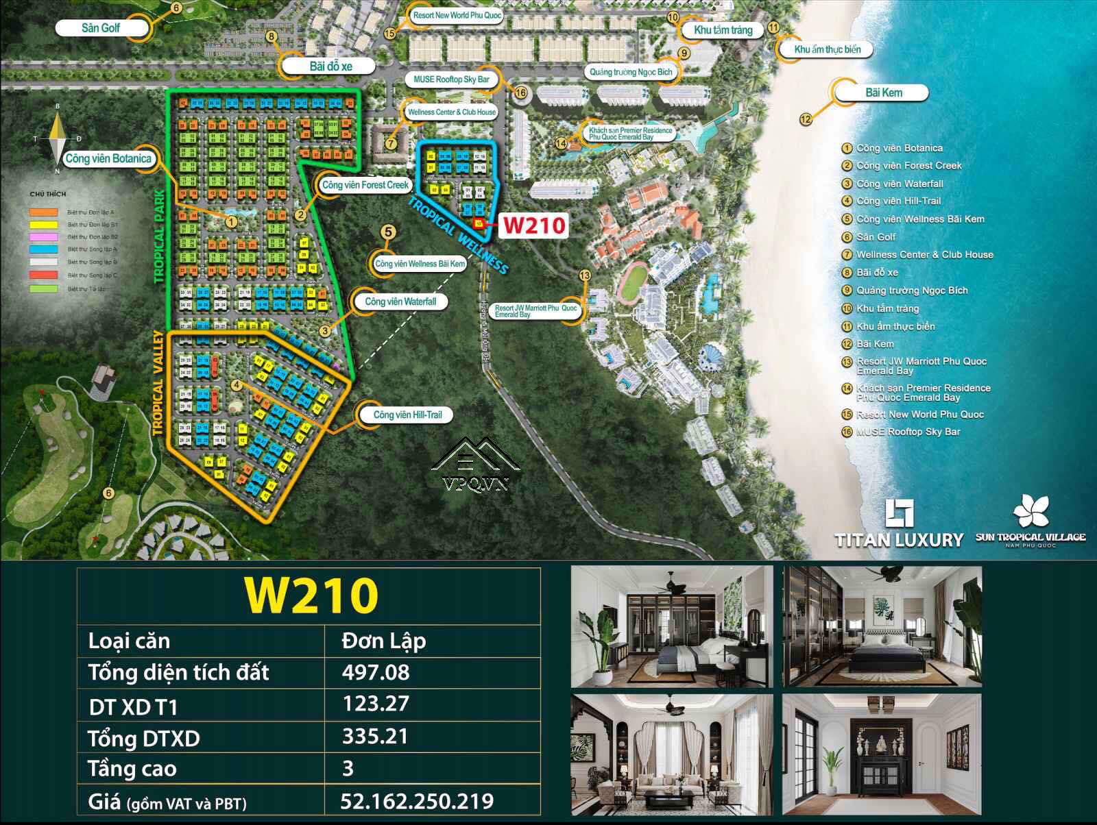 W210 biệt thự Sun Tropical Village