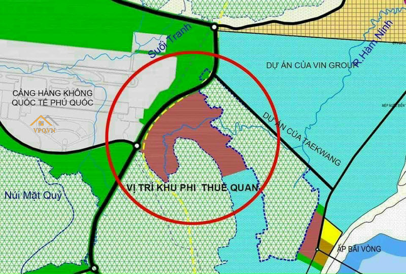 Vị trí khu phi thuế quan Phú Quốc nằm trung tâm và rất gần cảng hàng không quốc tế Phú Quốc