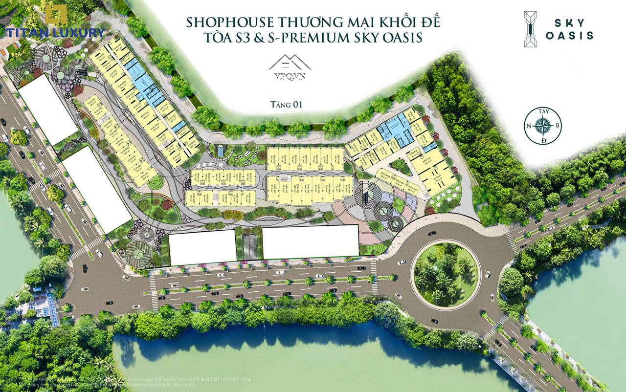 Shophouse khối đế Sky Oasis MB tầng 1