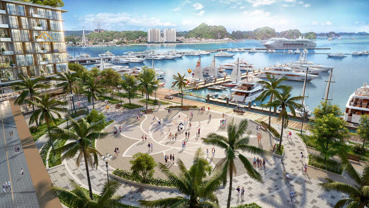 Một góc quảng trường nội khu Sun Marina Town Hạ Long