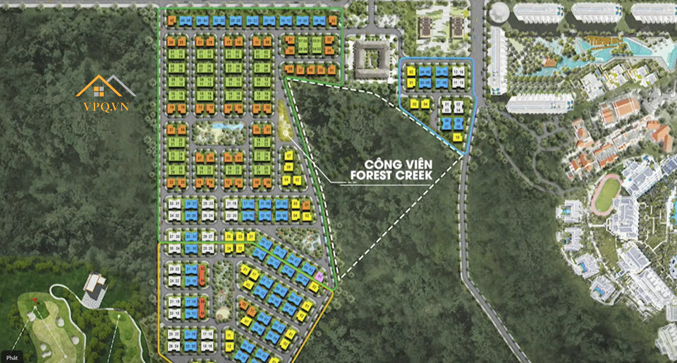Vị trí công viên Forest Creek tại Sun Tropical Village