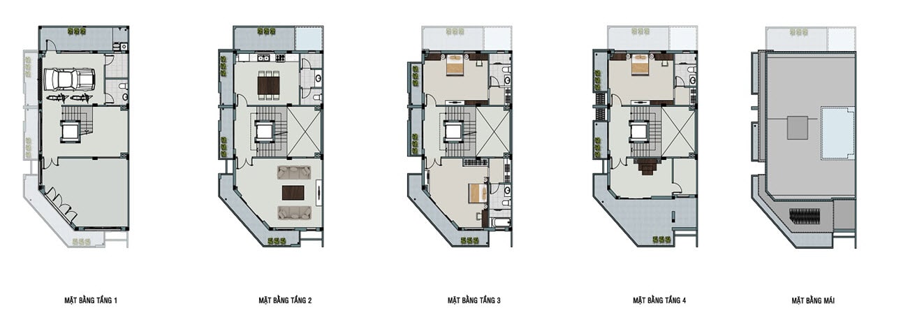 Biệt thự: 212 - 328 m2