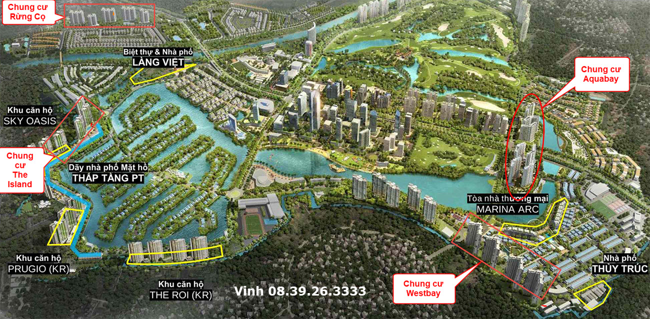 Vị trí các khu chung cư Ecopark