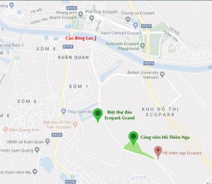 Bản đồ tới công viên Hồ Thiên Nga Ecopark
