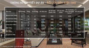 Th&ocirc;ng số chi tiết của 65 căn si&ecirc;u biệt thự