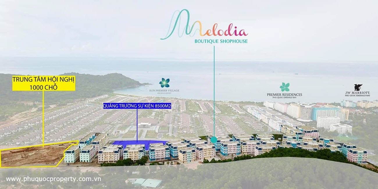 Hình ảnh thực tế vị trí Shophouse Melodia Boutique Shophouse tại bãi Kem