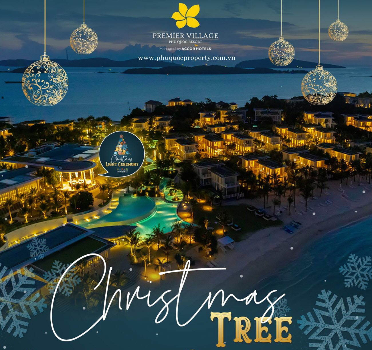Premier Village Phu Quoc Resort về đêm với ánh đèn lung linh huyền ảo