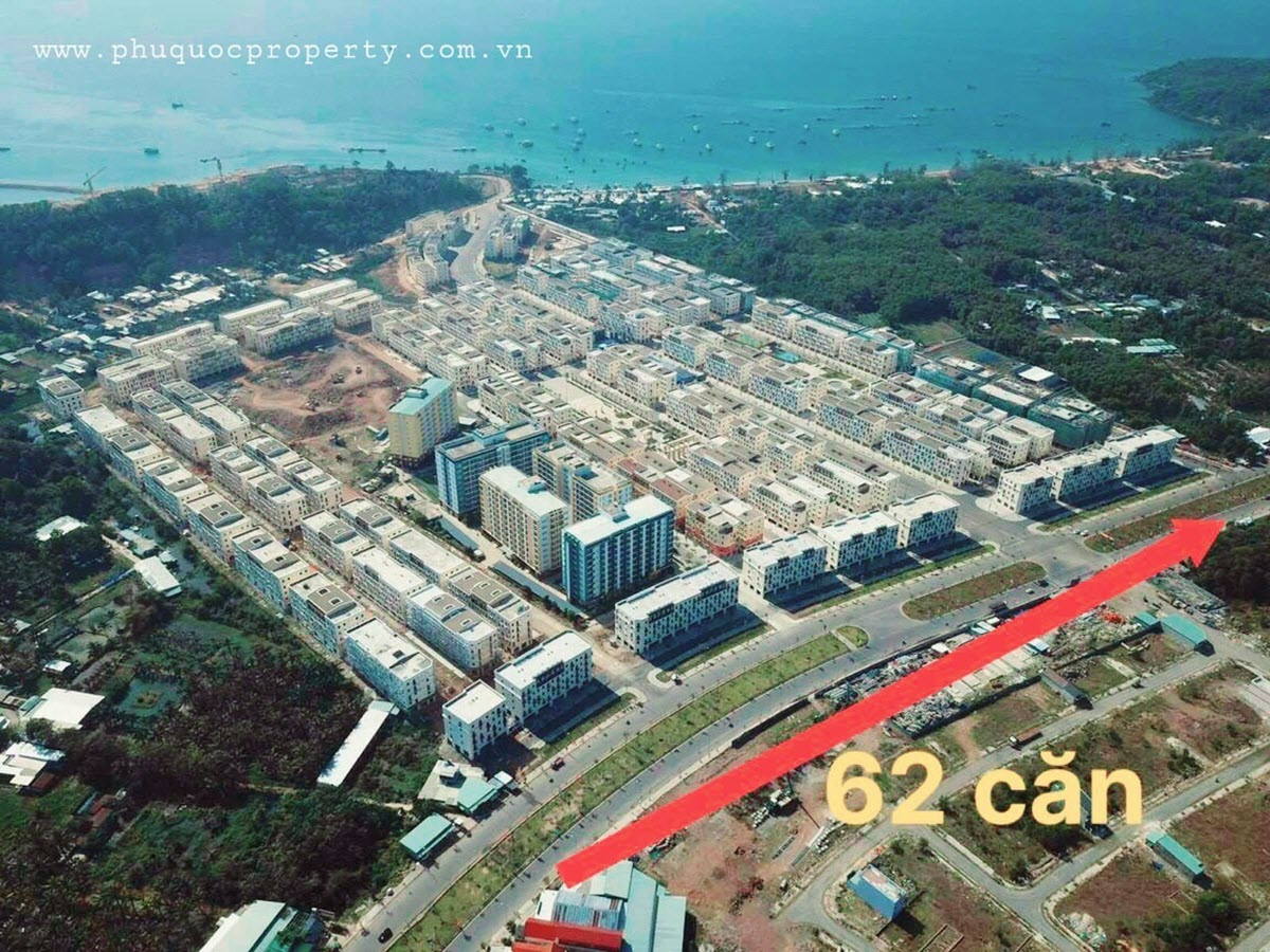 Vị trí thực tế 62 căn shophouse Gateway ( Chẵn) dự án Sun Grand City New An Thới