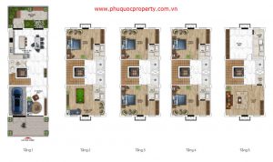 Mặt bằng mẫu thiết kế công năng gợi ý cho loại nhà ở.